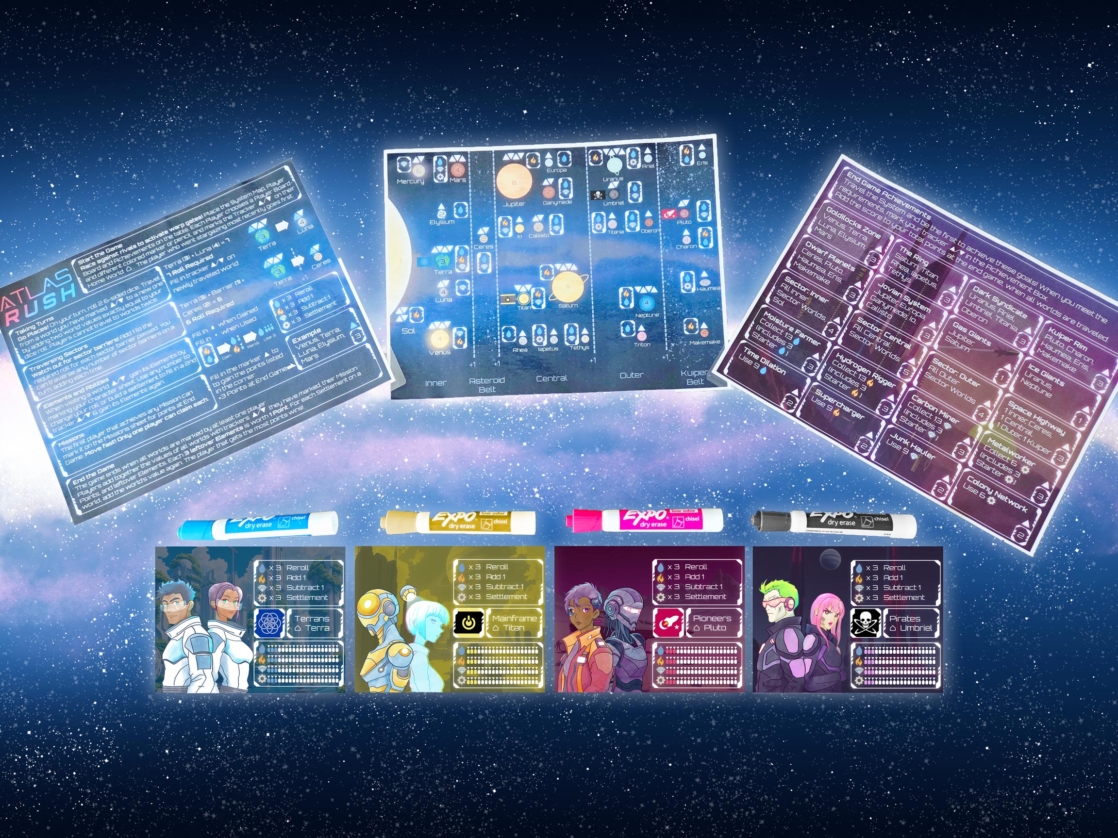 Atlas Rush print-and-play components